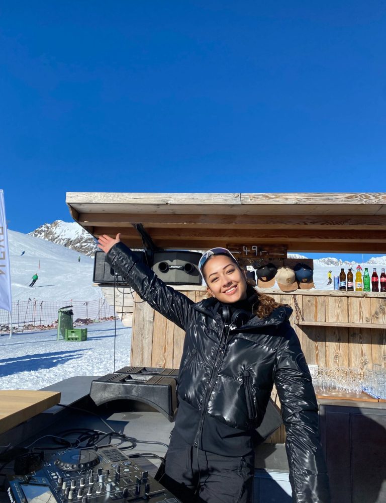 Female DJ in the alps